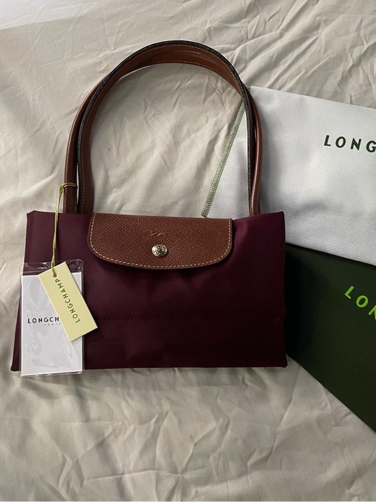 Longchamp Handbags - NWT Longchamp Le Pliage Original Large Handbag Burgundy Canvas Shoulder Tote L